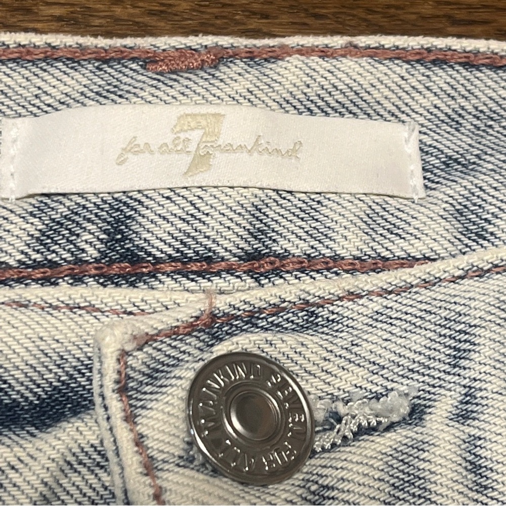 7 For All Mankind Women Light Blue Wash Denim Mini Skirt Sz. 26 - Picture 4 of 9